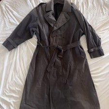 Burberry Trench Coat Vintage Dark Gray Long Mens Size 40 Regular