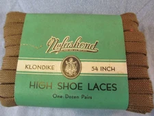 NOS ONE DOZEN PAIRS NUFASHOND KLONDIKE 54" HIGH SHOE LACES
