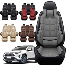 For Toyota Rav4 Full Set Leather Car Seat Cover 5-seat Front Rear Protectors For Toyota Rav4 Full Set Leather Car Seat Cover 5-seat Front Rear Protectors