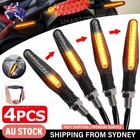 4X Motorcycle 12LED Turn Signal Indicators Motorbike Flowing Water Light Amber