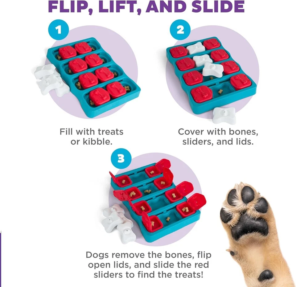 Interactive Dog Game Play Brick Treat Feeder Dog Smart Food Dispenser Puzzle Toy - Image 4 of 4