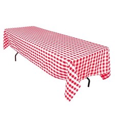 15 Rectangle 60"×126" Checkered Polyester Tablecloths 100% Seamless Made in USA