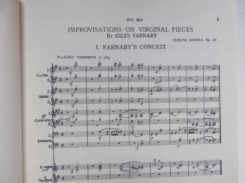 Edmund Rubbra - Improvisations on Virginal Pieces for Orchestra - study score - Image 3 of 3