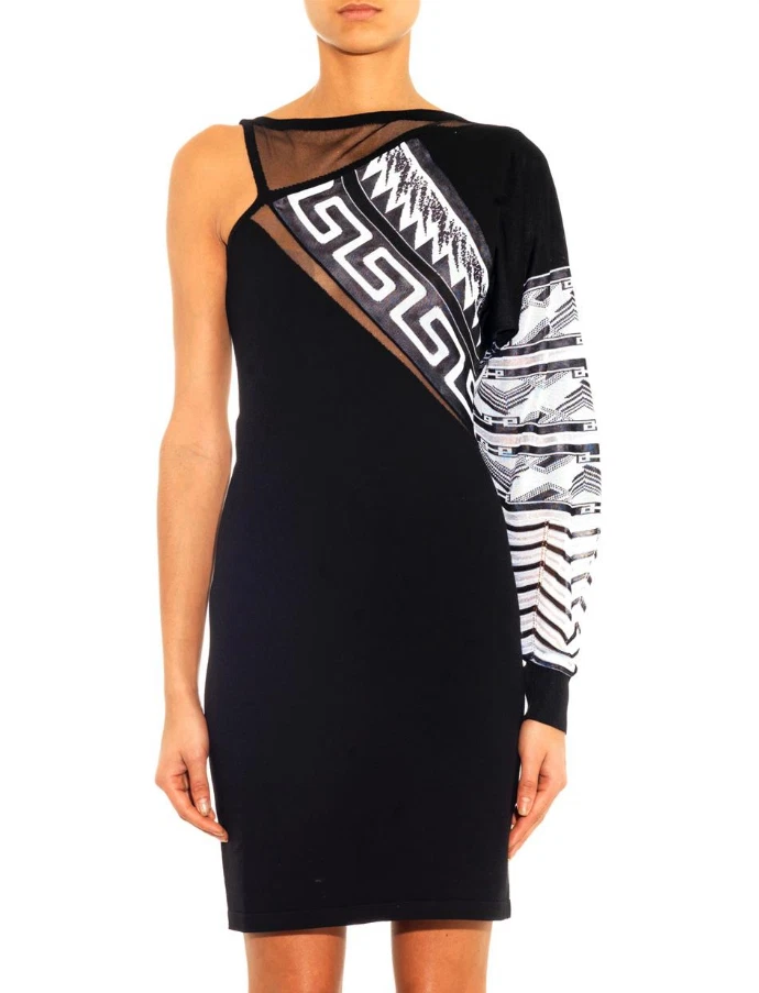 NUOVO ABITO DA PASSERELLA VERSACE VERSUS X ANTHONY VACCARELLO LAVORATO A MAGLIA UNA MANICA IT 40 US 4