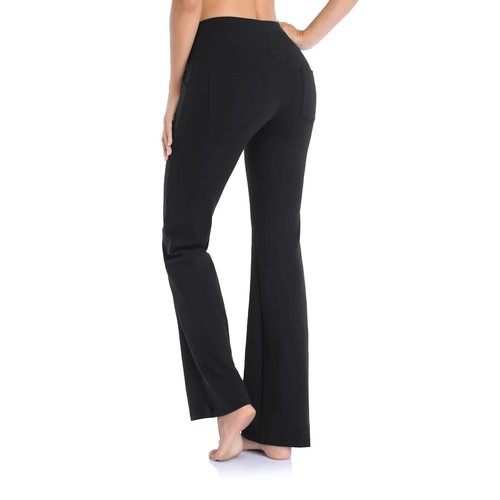 Women's Yoga Pants High Waist Flare Leggings Wide Straight Leg Sports Trousers - Picture 6 of 36