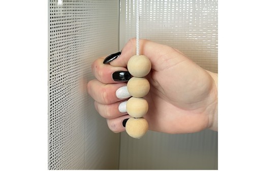 Natural Wooden 20mm Bead Stack Blind / Light Pull Handle with Cord & Connector - Picture 2 of 5