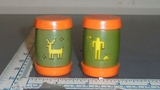 Vintage salt & pepper shakers set St Labre Indian School made in the USA plastic