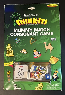 Vintage Mummy Match Consonant Game 1997 At -A -Glance Think-Its Products Rare!