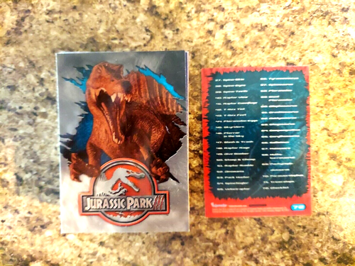 JURASSIC PARK lll COMPLETE TRADING CARD SET 72 CARDS 3D VIEWER PROMOS & WRAPPER - Picture 3 of 8
