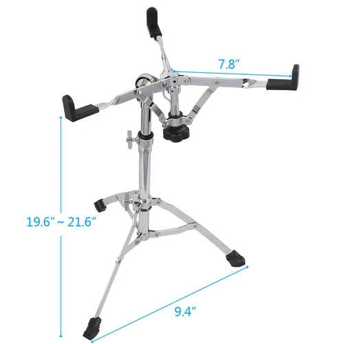 Professional Chrome Plated Dumb Snare Drum Stand Tripod Silver Standard US