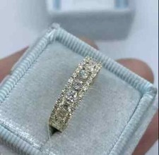 2Ct Round Cut Lab Created Diamond Wedding Band Ring 14K Yellow Gold Plated