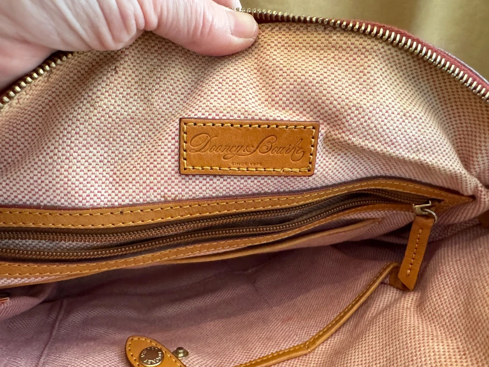 Cartera Dooney & Bourke Bolso Dillen Bolso de Mano Cuero Guijarro Mango Borgoña Foto 2 de 4