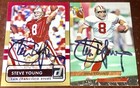 STEVE YOUNG #9 San Francisco 49ers NFL auto autograph 2 signed FOOTBALL card LOT — photo 1