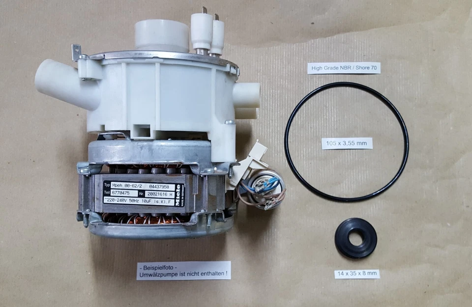 Juego de juntas para bomba de circulación Mpeh Mpew lavavajillas Miele junta tórica/anillo obturador