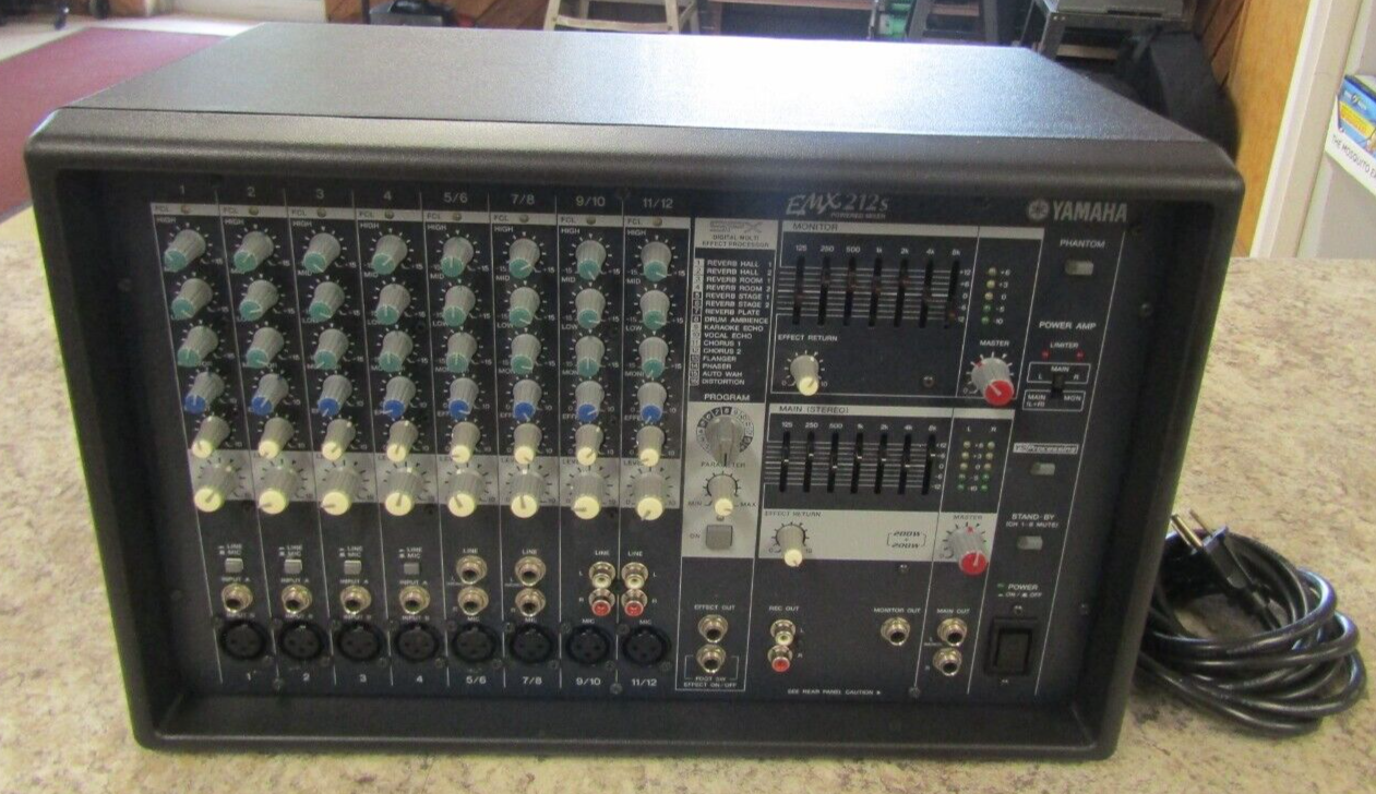 Yamaha EMX212S 12Channel Stereo Powered Mixer Tested Working eBay