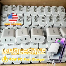 Lot Dual PD 40W Fast Wall Charger Power Adapter For iPhone 15 Pro Max 14 13 12 8