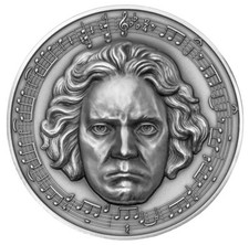 2020 Cameroon 3 Ounce Beethoven 250th Anniversary Ultra High Relief Silver Coin