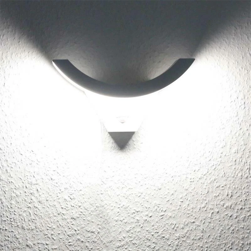 Design LED Aussen-Wand-Leuchte 10W 800lm mit Bewegungsmelder, Bogen-Wand-Lampe - Bild 3 von 4