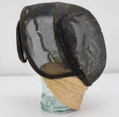 Maschera Recinzione Castello Vintage Rete Metallo Protezione Casco Sport N.Y.C. Panno - Foto 13 di 19