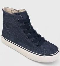 Cat Jack Colby Lace Up Side Zipper High Top Sneakers, Navy Big Kid Size 3