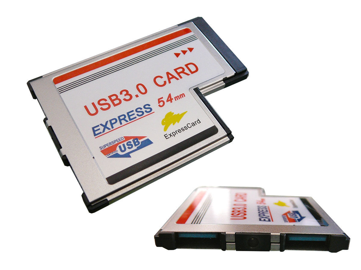 Mappa Expresscard 54mm USB3.0 USB 3 Superspeed 2 Porte - fino Fine Flush Mount