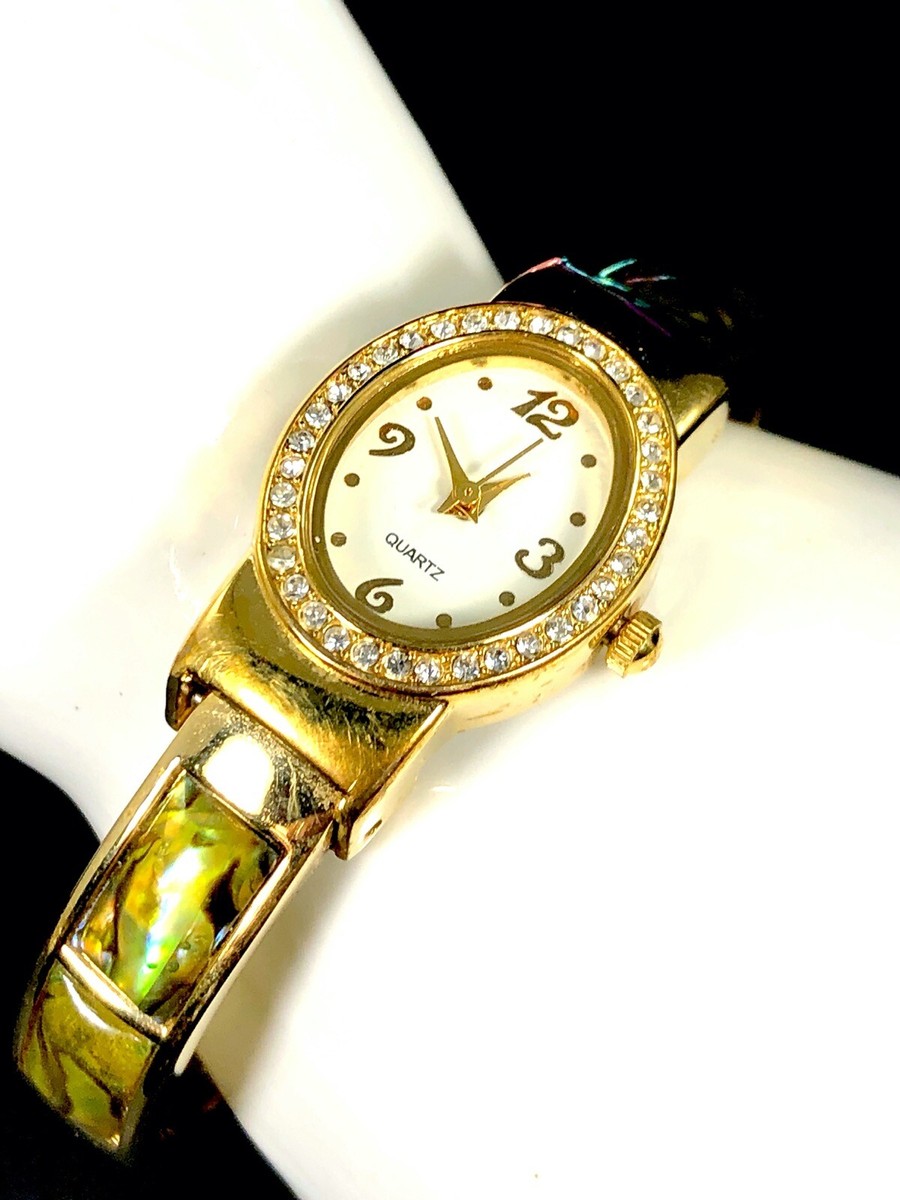 Avon Turquoise and Gold Enamel Link Watch 2009-New in Box FABULOUS 2009 AVON NEW IN BOX SPARKLING GENUINE GOLD-TONE  main image 4