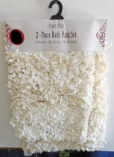 VINTAGE PAPER SHAG 2-PIECE BATH RUG SET SOLD BY JCPENNY - NWT