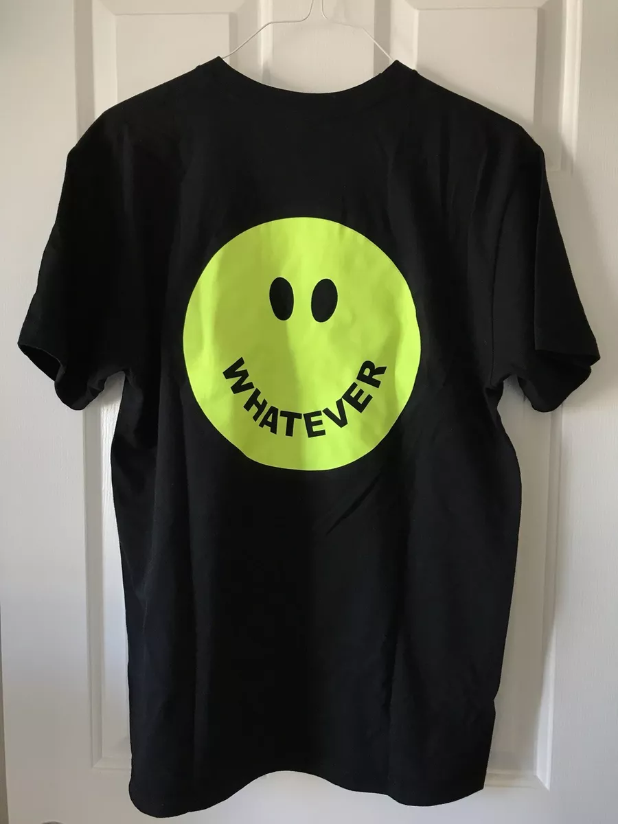 SUPREME WHATEVER TEE SMILEY FACE BLACK Large SS16 IN HAND SHIPS FAST RARE