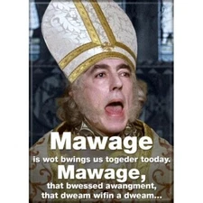 THE PRINCESS BRIDE MAWAGE ATA-BOY MAGNET NEW