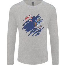 Torn Flag Tristan da Cunha Mens Long Sleeve T-Shirt