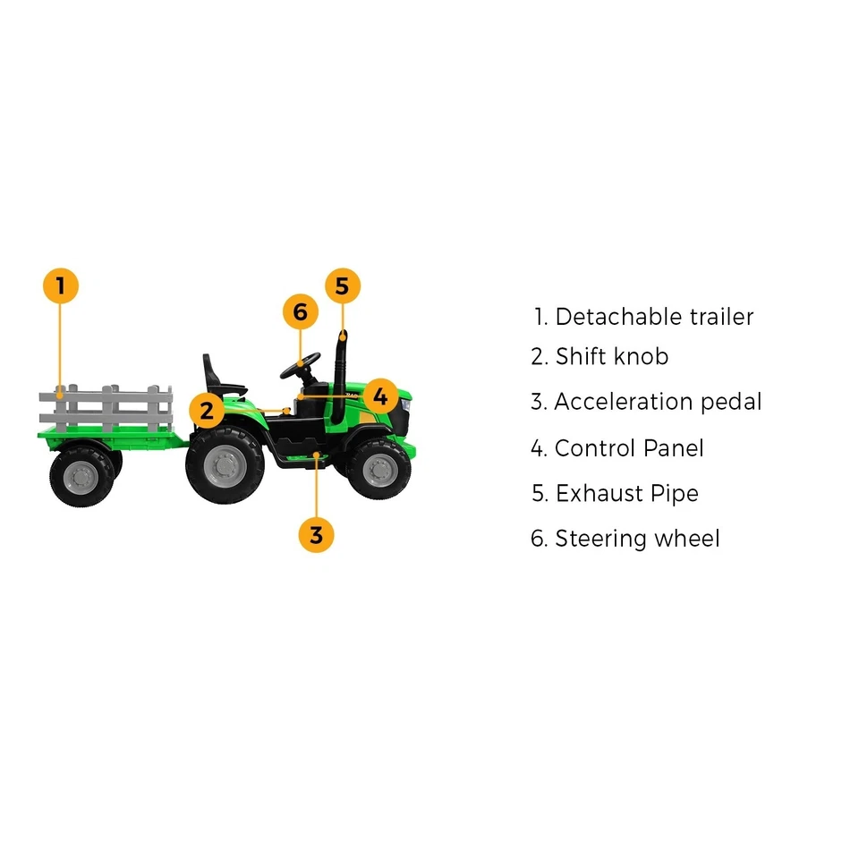 Mazam Kids Ride On Car Tractor 12V Remote Control Electric Battery Toy XL Green - image 3 of 4