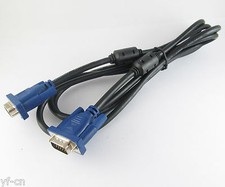 1set 15Pin 5FT SVGA VGA Adapter Monitor M/M Male to Male Cable w/2 Magnetic Ring