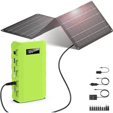 65W Portable Power Bank + 30W Solar Panel Kit Mini Solar Generator for Camping