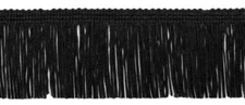 Chainette Fringe Trim 2 inch, Style# CF02, Color# K9 - Pure Black [5 Yards]