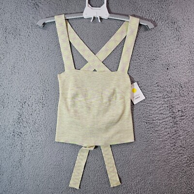 $55 New - Le Lis Tank Top Women Large Tie Back Knit Cami Lime - L
