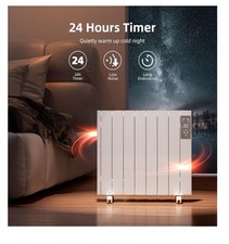 White Panel Heater UKHKWH001-1000W Electric Heater with Timer 51x57 cm