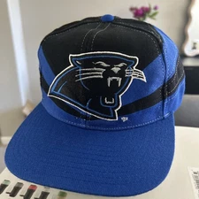 Vintage 90s Carolina Panthers Apex One Big Logo WAVE NFL Snapback Hat Cap Rare