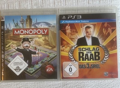 PS3 Schlag den Raab 3+PS3 Monopoly(classic+world edition), gebr., guter Zustand!