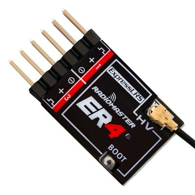 Radiomaster ER4 2.4GHz ELRS Receiver 4CH PWM Low Latency Voltage Telemetry... 