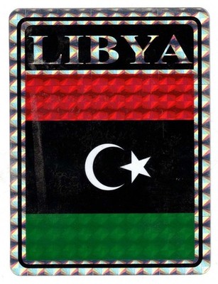 Pack Of 24 Libya Flag Reflective Decal Bumper Sticker
