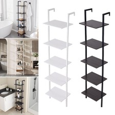 Industrial Ladder Shelving Unit 5Tier Display Storage Stand Book Shelf Wall Rack