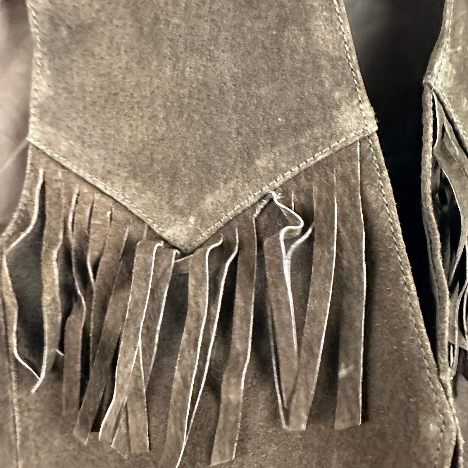 Idea Nuova Soft Leather Vest Women's M\L Brown Motorcycle Fringe Tassel Cowboy