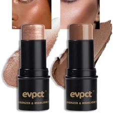 evpct 2Pcs Face Cream Contour Bronzer Sticks Makeup Highlighter Highlight Alm...