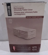 Classic Accessories Montlake Rectangular Table/Ottoman Cover 48"x25"x18"