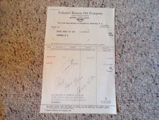 1933 Colonial Beacon Oil Co Vintage Receipt to Page Seed Co Greene NY