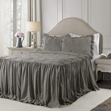 Lush Decor Ravello Pintuck Ruffle Skirt Bedspread Set - Luxe 2 Piece Ruffled