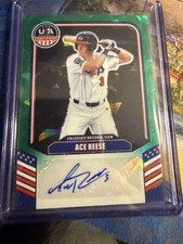 Ace Reese 2026 Prizm Stars & Stripes Green Cracked Ice Prizm Autograph /99