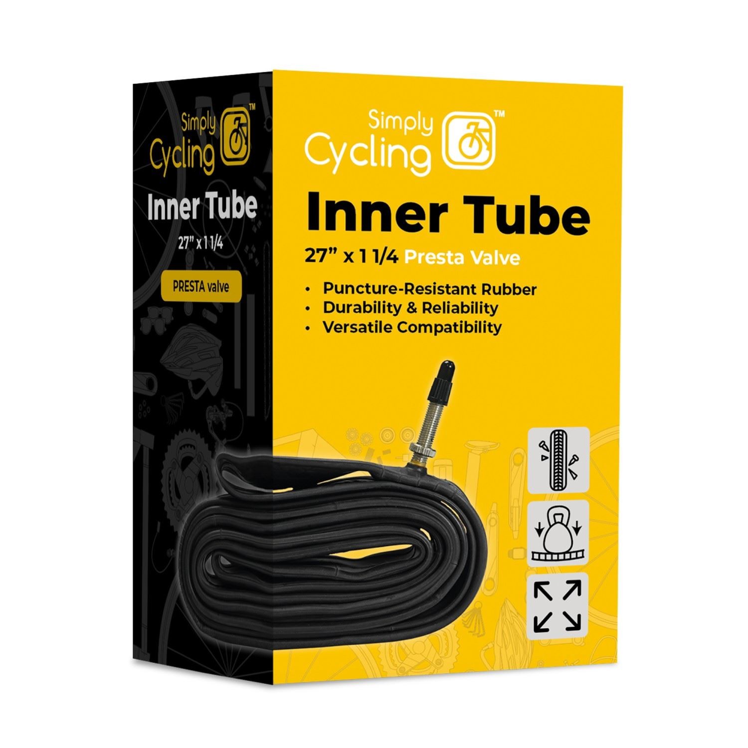 Simply Cycling 27in x 1.25 Bike Inner Tube Presta Valve Bicycle Tyre Road MTB - Image 4