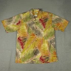 Tommy Bahama Shirt Mens Small Red Floral Silk Hawaiian Button Up Short Sleeve