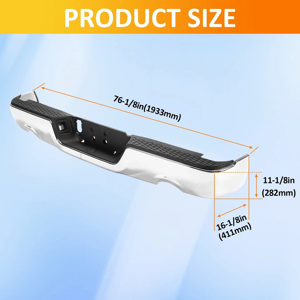 For 2009-2018 Dodge Ram 1500 Chrome Rear Step Bumper W/O Sensor W/ Dual Exhaust - Image 4 of 4